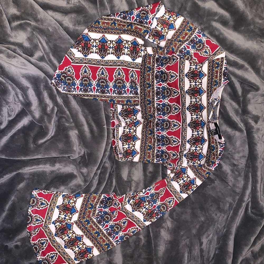 Boho Bell-Sleeved Crop Top